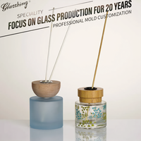 Bouteilles diffuseurs d'aromathérapie en verre transparent à imprimé floral personnalisé, de 50 ml à 300 ml, couleurs et logos personnalisés disponibles