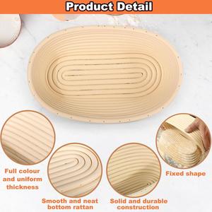 Hot Selling Oval Rattan <b>Bread</b> Proofing <b>Basket</b> Cooking Kitchen Durable in Wholesale - Product Image 2