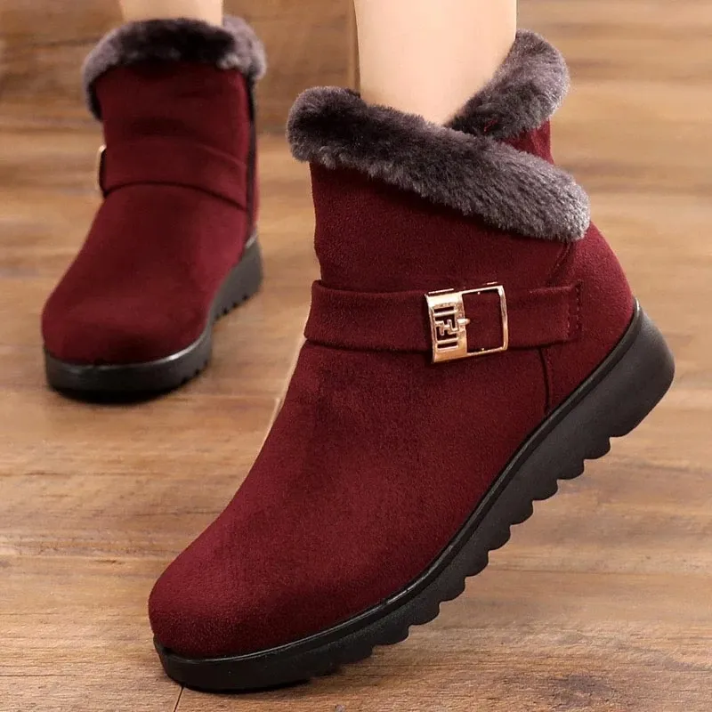 Dropshipping&Wholesale Custom 2021 Women boots suede warm plush zipper winter boots casual shoes woman ankle boots no-slip