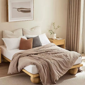 אורן סגנון המלכה מיטה מסגרת עתיק מינימליזם בית רהיטים <span class=keywords><strong>mdf</strong></span> עמיד מיטה מיטה מיטה מסגרת מלכה עץ אפר - Product Image 1