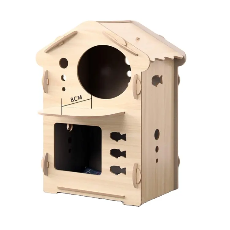 Jaula de madera para perros y gatos, casa de mascotas de fácil instalación, desmontable, transpirable, para interior