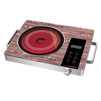 Cuisinière multifonctionnelle numérique à infrarouge Cuisinière électrique en céramique blanche Boîtier en acier inoxydable Batterie de fonctionnement néerlandaise