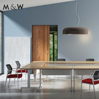 M & W Table de bureau rectangulaire pliante moderne pour conférence et formation, salle de réunion