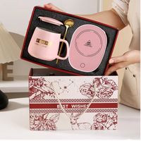 Ensemble chauffe-tasse électrique personnalisé, chauffe-tasse intelligent USB, contrôle de la température, tasse en céramique, cadeau de mariage, cadeau d'entreprise