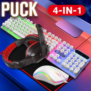 Cross Border netral semua kemasan bahasa Inggris RGB bercahaya LED Backlit kabel <span class=keywords><strong>Keyboard</strong></span> Mouse Headphone & Mouse Pad Set Empat buah - Product Image 3