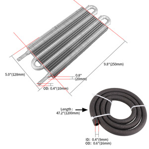 Noyau d'intercooler RASTP 4 rangées en aluminium avec colliers de serrage et kit de montage pour amélioration des performances - Product Image 2