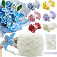 400 pièces de fleurs artificielles en gypse à double tête, mat, type fleur de malt, avec étamines et pistils de 3 mm, pour roses et pivoines, en matériau sûr, fournitures d'artisanat DIY