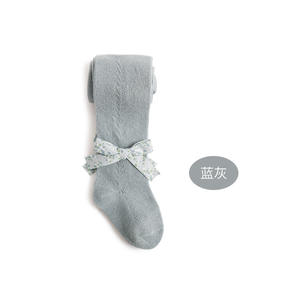 Leggings d'été pour filles, collants en maille de coton, avec nœud, longues chaussettes pour enfants, - Product Image 6