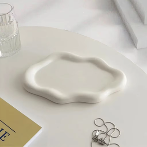 Bandeja de Cerámica Ovalada Irregular <span class=keywords><strong>Simple</strong></span> de Estilo Art <span class=keywords><strong>Deco</strong></span> de Lujo, Resistente al Calor, para Exhibición de Joyas y Decoración del Hogar, Directo de Fábrica 2026 - Product Image 6