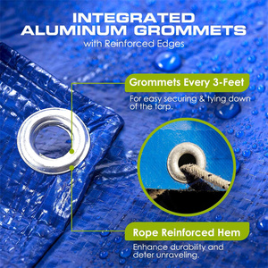 Bâche en polyéthylène PE imperméable et robuste YRH Factory Lona pour le marché américain, <span class=keywords><strong>tissu</strong></span> tissé enduit de PVC, en rouleau - Product Image 3