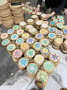 Vente flash : Set de table rond moderne en nacre brute, fait main, écologique, vente en gros directe d'usine, personnalisable - Product Image 6