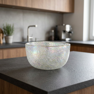 Iridescent Handmade <b>Glass</b> Bowl Candle Holder with Anti-Bacteria Feature <b>Heat</b> <b>Resistant</b> for Valentine's Day Christmas Home Decor - Product Image 2