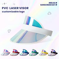 Casquette Pare-Soleil en PVC Personnalisable en Gros, Visière Laser Colorée Tendance pour l'Été avec Logo Personnalisé pour Tenues Décontractées
