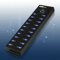 Hub USB 2.0 alimenté à 20 ports haute puissance Sipolar A-805P pour bureau, avec support de tablette et charge rapide