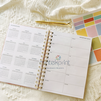 Planificateur 2023, carnet d'objectifs, fixer un Budget, des habitudes d'entraînement, moniteur d'humeur, calendrier annuel, mensuel, hebdomadaire, quotidien, carnet de notes, Journal