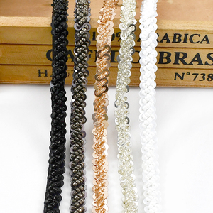 Deepeel LA116 0.8cm <strong>Glitter</strong> Lace <strong>Clothes</strong>&amp;Home Textiles Accessories Beaded Lace Fabric Luxury Webbing Strap - Product Image 2