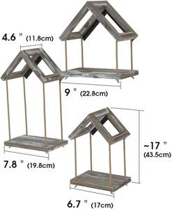 Marco de madera maciza con <span class=keywords><strong>cuerda</strong></span> <span class=keywords><strong>colgante</strong></span>, estante de decoración de 3 Paredes, flotante, para sala de estar, dormitorio y apartamento - Product Image 5