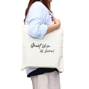 Sac fourre-tout en toile blanc noir, sac à main en coton à la mode robuste, impression personnalisée, sacs fourre-tout en toile pour le shopping - Product Image 4