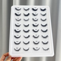 10-12mm Cils Marque Privée Naturel Vrai Cils De Vison En Gros Emballage Personnalisé D Curl 3D Fluffy Wispy Faux Cils