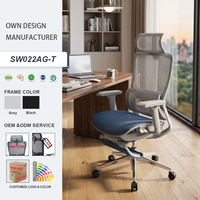 Chaise de bureau ergonomique à dossier haut en maille, chaise de direction avec support lombaire et repose-pieds rétractable, idéale pour le télétravail