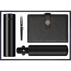 豪华礼品盒 商务礼品套装 自动雨伞 带徽标保温瓶 + A5笔记本 + 笔 促销活动 商务 - Product Image 2