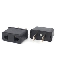 Adaptateur de prise de l'UE vers les États-Unis Adaptateur de voyage européen Euro Type-C vers l'Amérique Plat 2 broches Adaptateur de voyage pour lampe de rasoir de téléphone portable