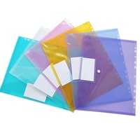 Enveloppes en plastique à 11 trous de couleurs assorties Pochettes et classeurs transparents en PP avec pochette pour étiquettes