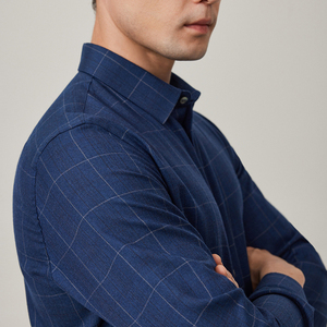 Camicia a maniche lunghe Business con motivo a quadri in <span class=keywords><strong>Cashmere</strong></span> da <span class=keywords><strong>uomo</strong></span> di lusso personalizzato - Product Image 6