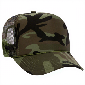 Casquette Trucker en Mousse à 5 Panneaux avec Logo Personnalisé, Forme <span class=keywords><strong>Otto</strong></span>, Dos en Maille Camouflage, Cordon et Maille Imprimée - Product Image 2