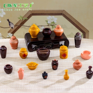 ขวดไวน์จำลองขนาดเล็ก, ถังข้าว, หม้อน้ำส้มสายชู, ชุดเครื่องปั้นดินเผา DIY อุปกรณ์ตกแต่งภูมิทัศน์ขนาดเล็ก - Product Image 2