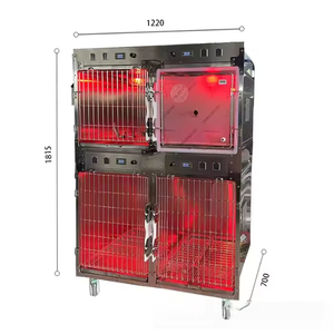 2025 High Quality Stainless Steel Durable Pet Hospital Cage <strong>Heated</strong> Oxygen Chamber Cage Animal Storage Display Cage - Product Image 4