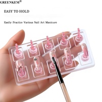 Support d'entraînement pour ongles en acrylique transparent avec base non magnétique pour l'affichage des ongles press-on, base d'entraînement
