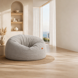Promotion : Fauteuil Poire Géant en <span class=keywords><strong>Tissu</strong></span> Doux au Design Moderne, Rembourré en Éponge Déchiquetée, Canapé-Lit Rond Confortable pour Salon, Chambre et Balcon - Product Image 1