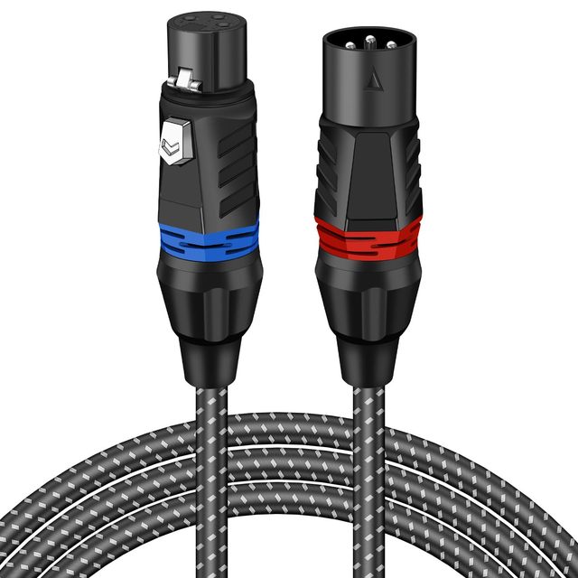 Nylon Braid Male to Female Microphone Cable Oxygen-Free Copper (OFC) Mic Cord Premium XLR to XLR Cables