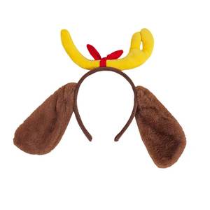 M413 ikat kepala dua dimensi Halloween ikat rambut hewan dengan tulang di telinga Logo kustom ikat kepala kain anjing - Product Image 1