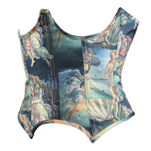 Stunning <b>Peach</b> Skin Digital Print Corselet with 13 Bones for Waist Training - Product Image 5