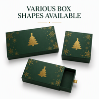 Boîte cadeau de Noël personnalisée, boîte en papier rigide avec estampage à chaud en or, vernis UV sélectif, pour bijoux, chocolat, parfums, emballage OEM ODM
