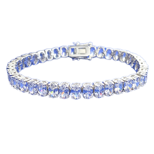 Bracelet de tennis de luxe europé<span class=keywords><strong>en</strong></span> et américain <span class=keywords><strong>en</strong></span> argent sterling S925, couleur D, moissanite, oeuf de <span class=keywords><strong>pigeon</strong></span> irrégulier - Product Image 1