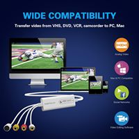 Carte de capture vidéo USB 2.0, convertisseur VHS vers numérique 1080P 30Hz pour Mac OS, iPad, Android, WinXP/7/8/10, adaptateur RCA vers USB