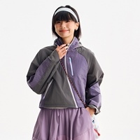Veste de sport d'extérieur à capuche, séchage rapide, anti-plis, color block, protection solaire, pour femme, été, fonctionnelle, 100% nylon