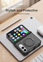 Nouvelle arrivée, coque de téléphone antichoc avec béquille rotative magnétique en TPU PC fin et effet peau mate pour iPhone Duo 18 Fold