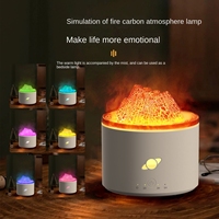Diffuseur Humidificateur Ultrasonique Flamme Volcanique Électrique/Gaz pour Maison et Voiture, Capacité 250ml, LED à Changement de Couleur, Aromathérapie, Faible Consommation