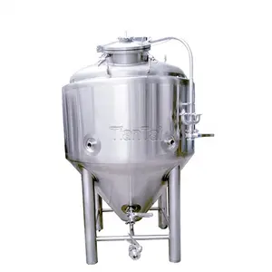 天泰500L 4BBL微型啤酒厂系统锥形不锈钢单壁顶人道加压发酵罐啤酒发酵厂