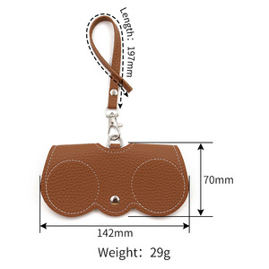 Nouvel étui à lunettes en PU, portable, étui à lunettes suspendable, protecteur de lunettes de soleil, clip à lunettes mignon, pochette simple pour lunettes - Product Image 5