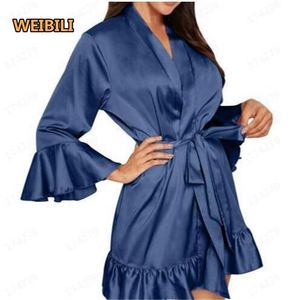Kimono in <span class=keywords><strong>raso</strong></span> <span class=keywords><strong>vestaglia</strong></span> per donna pigiama splendida <span class=keywords><strong>vestaglia</strong></span> di seta - Product Image 4