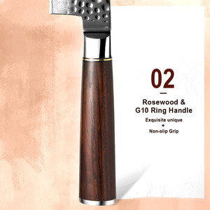 Couteau à désosser Amber de 5 pouces, 67 couches d'acier Damas VG10, couteau de cuisine, couteau à fileter le poisson avec manche en bois - Product Image 3
