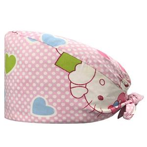 Gorro de trabajo con lazo en la espalda, gorros de fregado Dental con botón, bonito estampado, transpirable para Hospital, banda para el sudor Unisex - Product Image 3