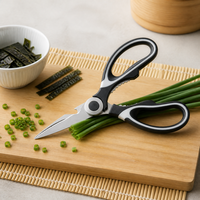 Ciseaux de cuisine de style coréen, lame en acier inoxydable, poignée antidérapante avec étui, outil de cuisine pour la maison et les cafés, vente en gros