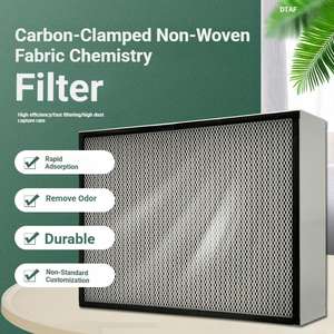उच्च दक्षता कार्बन कपड़ा गैर बुना हुआ हेपा एयर फिल्टर हेपा एयर फिल्टर हू HAC सिस्टम की गंध और आवाज हटाने के लिए - Product Image 1
