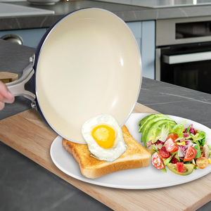 Ensemble de casseroles et poêles en céramique de haute qualité, modernes, avec poignées en acier inoxydable, 7 pièces, en aluminium - Product Image 4